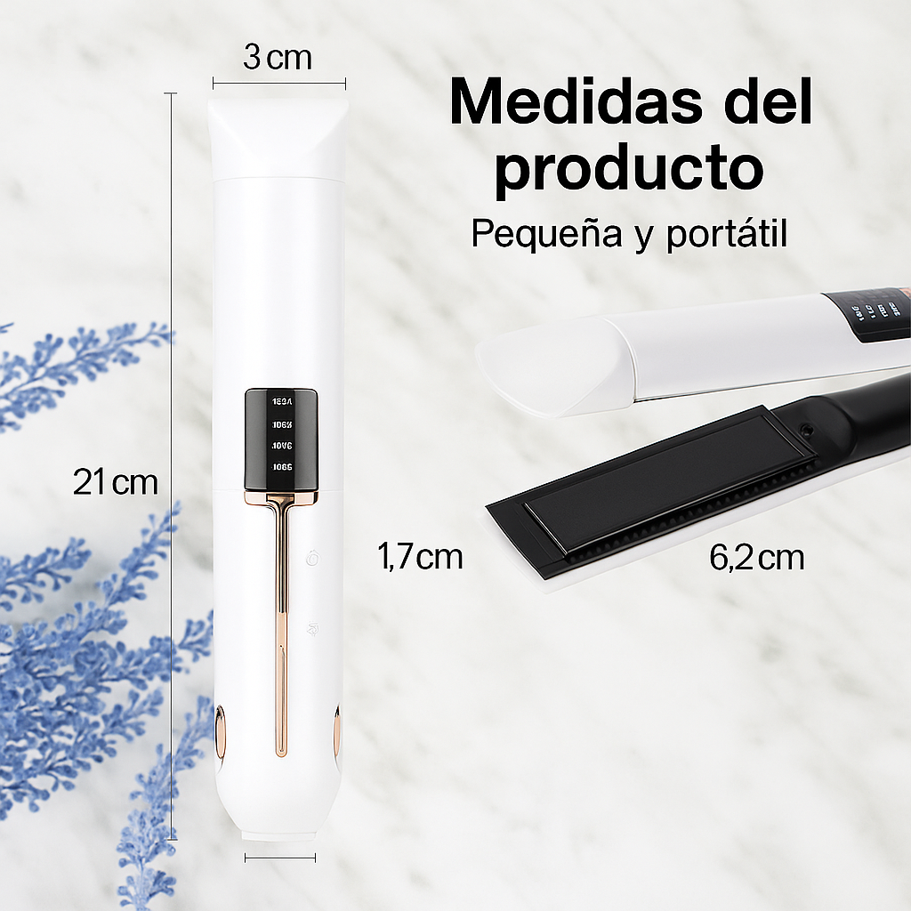 Plancha de pelo inalámbrica 2 en 1