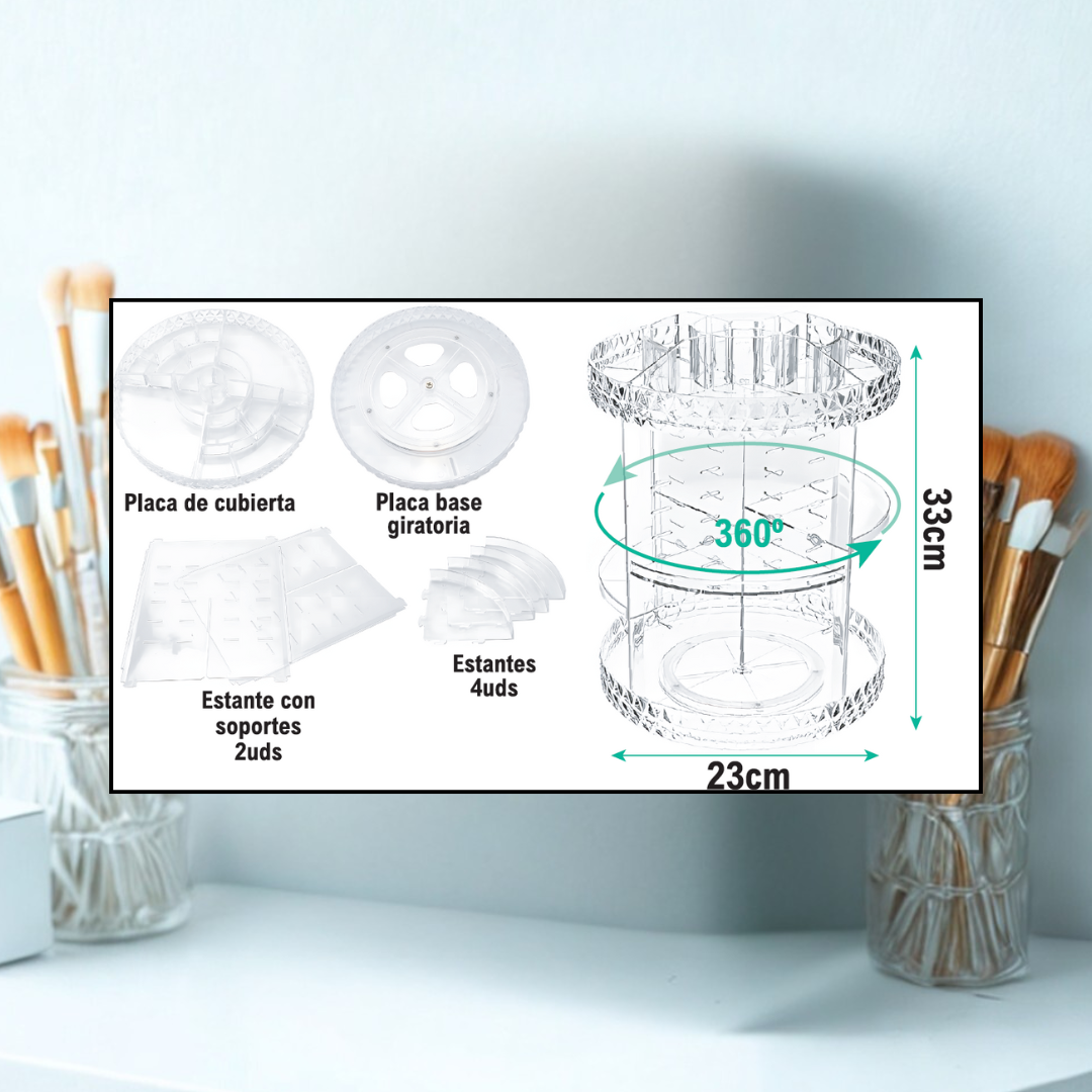 Organizador de Maquillaje Giratorio 360