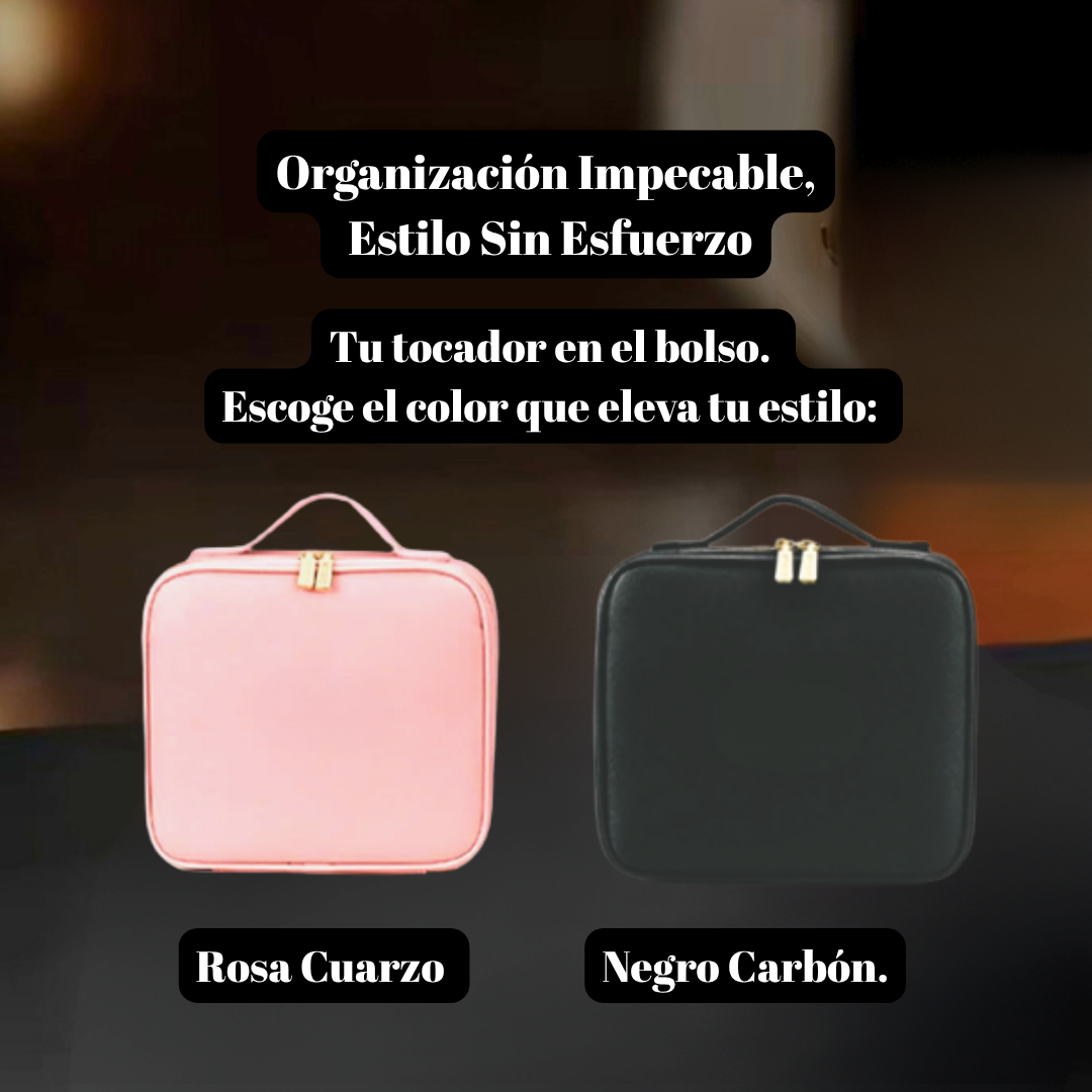 Maletín de Maquillaje Profesional con Espejo LED