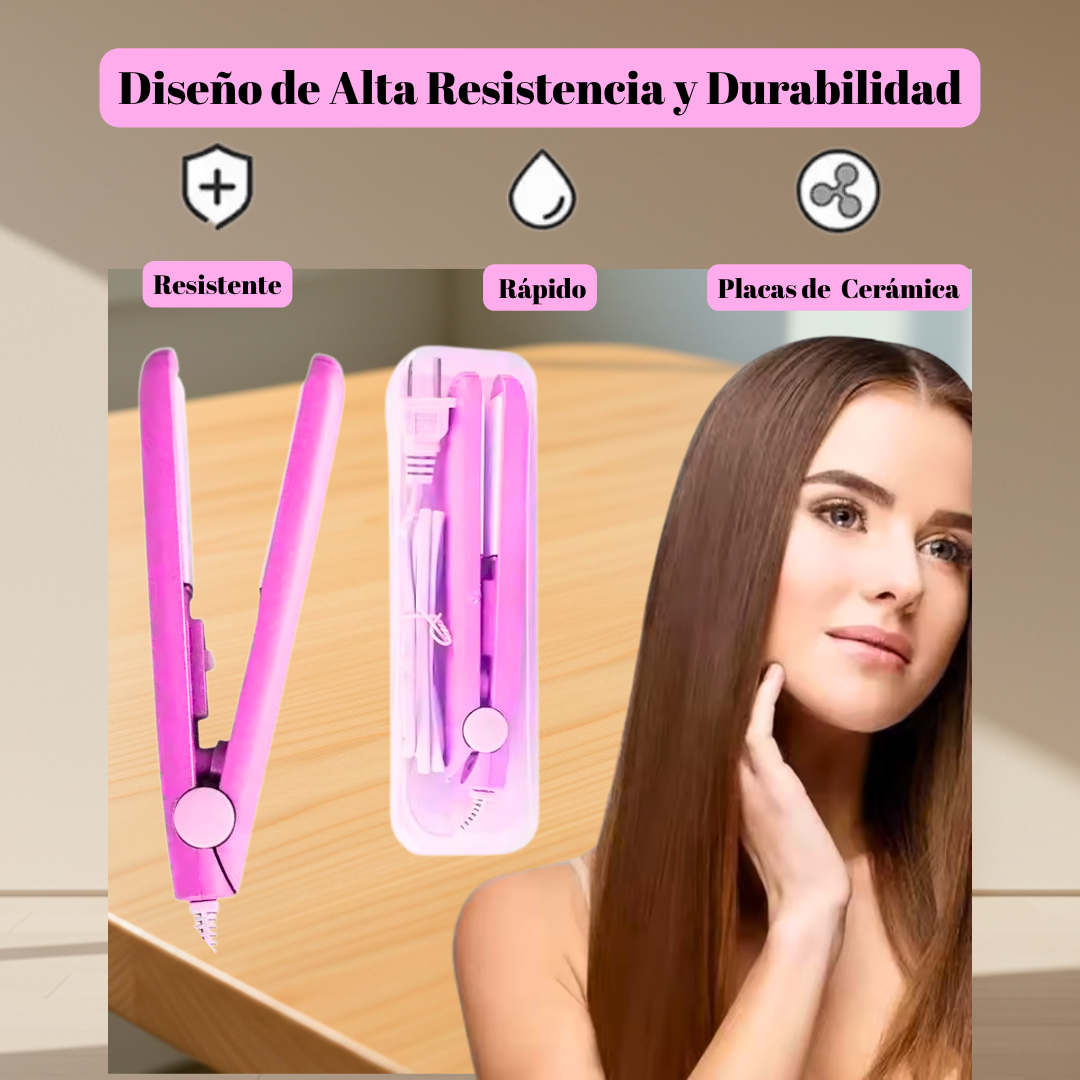 GLOWN Style Essentials Kit 3 en 1 | Rizador + Mini Plancha + Cepillo Inalámbricos