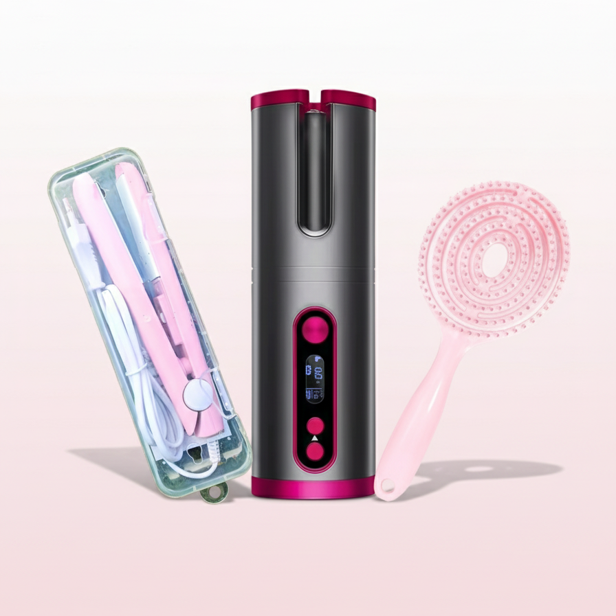 Kit completo - Rizador + Mini Plancha + Cepillo